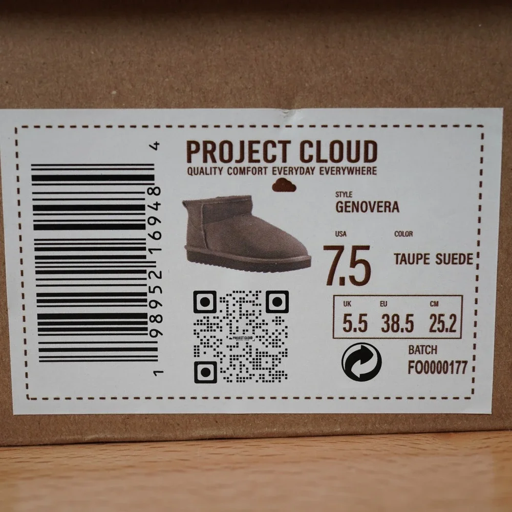 Project Cloud Boot Women 7.5 Grey Genovera Suede Faux Fur Lined Mini Ankle Boot‎